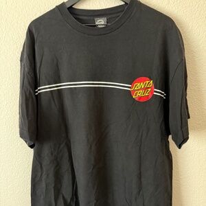 Santa Cruz Black Men's Red Logo Short Tee Shirt Size 2XL